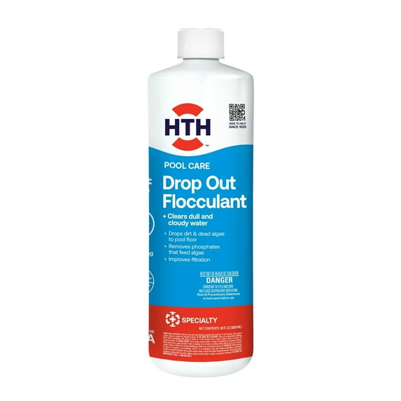 HTH Pool Care Drop Out Flocculant for Swimming Pools, Liquid, 28 oz (2 Pack)