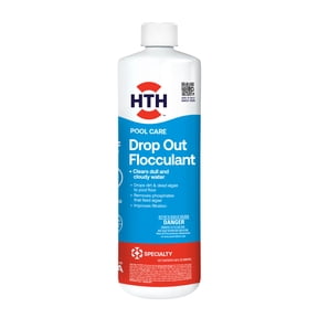 HTH Drop Out Flocculant — 28 oz Liquid Pool Clarifier — Removes Fine Particles to Clear Cloudy Water