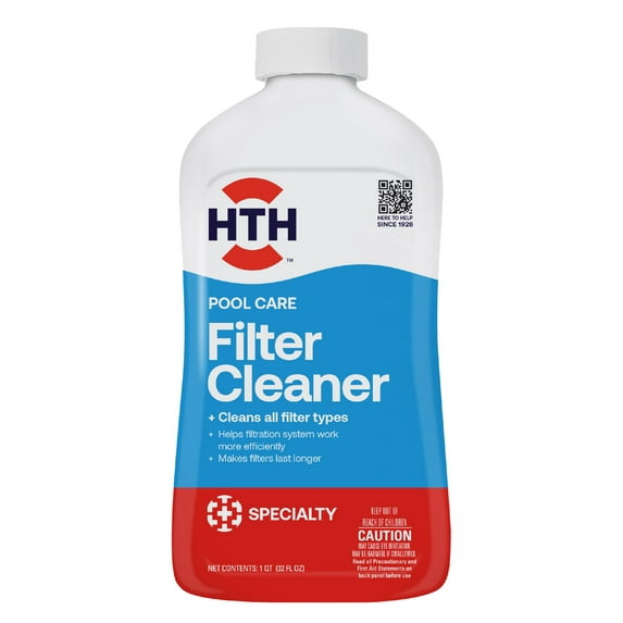 HTH Pool Care Filter Cleaner Liquid for All Filter Types, 32 fl oz