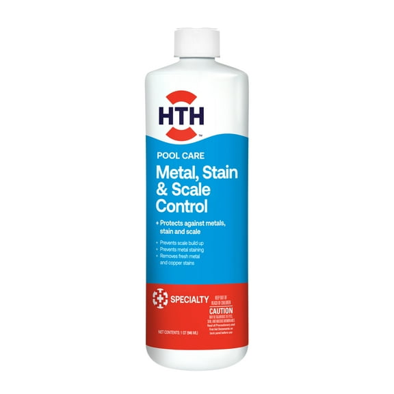 HTH Liquid Pool Chemical Stain & Scale Preventer for All Pools, 1 Quart