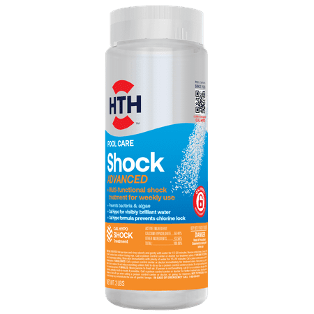 HTH Pool Care Shock Advanced — Granules, 2 lb — Chlorinating Pool Shock Treatment for Weekly Use to Sanitize Pool Water