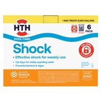 HTH Pool Care Chlorine Shock — Granules, 6 Pack (13.3 oz each) — Pool Shock Treatment for Weekly Use