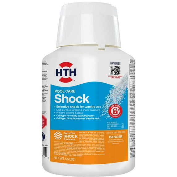 HTH Pool Care Shock for Swimming Pools, Pool Chemicals, 5.5 lbs