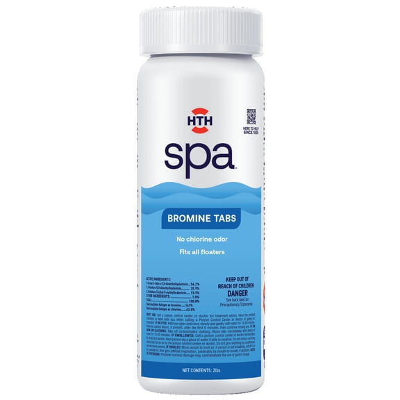 HTH Spa Care Bromine Tabs for Spas and Hot Tubs, Tablets, 2 lbs