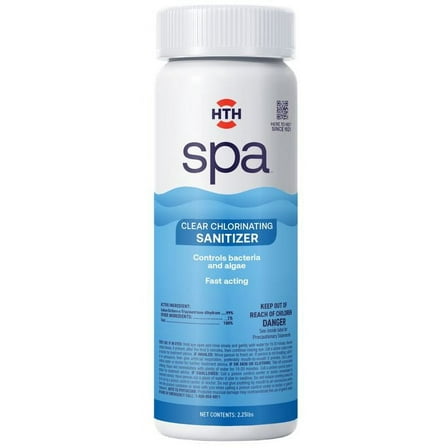 HTH Spa Care Clear Chlorinating Sanitizer for Spa & Hot Tubs, Granules, Chlorine Pool Chemicals, 2.25 lbs