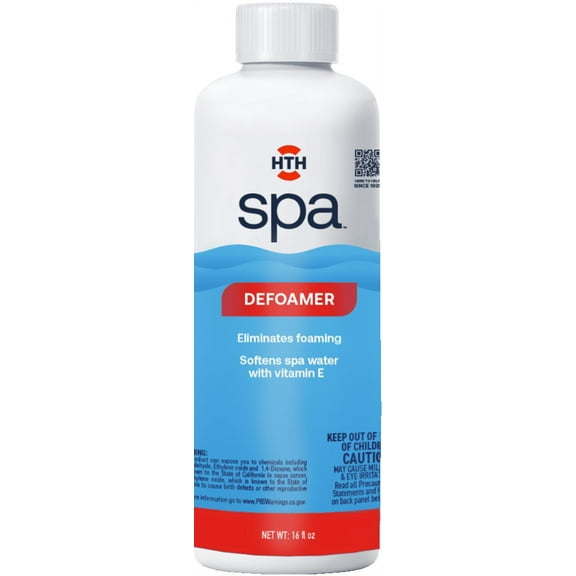HTH Spa Care Pool & Spa Defoamer, Foam Reducer, Liquid, 14 oz Pool Chemical