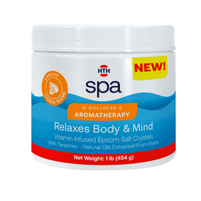 HTH Spa Care Body & Mind Relaxer for Use in Spas and Hot Tubs - Non-Foaming Crystal Pool Chemical, 1 lb