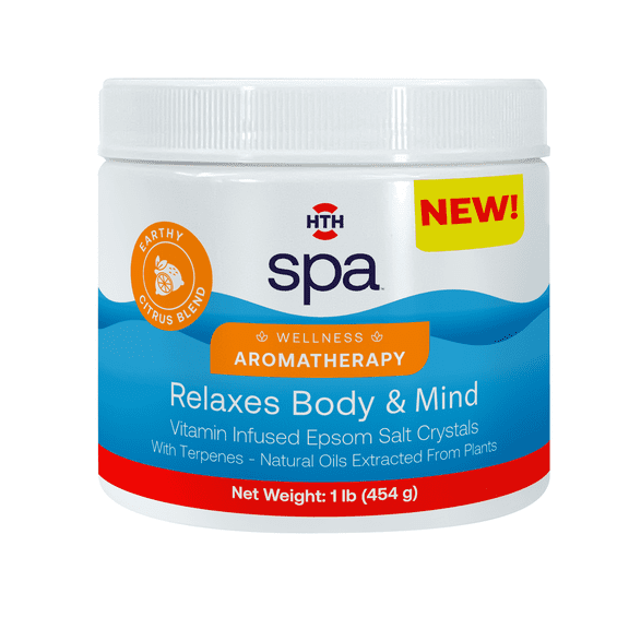 HTH Spa Care Relaxes Body & Mind, for use in spas and hot tubs, 1 lb