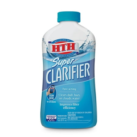 HTH Super Clarifier, Clears Cloudy Water, Pool Chemicals and Supplies, 1 Qt