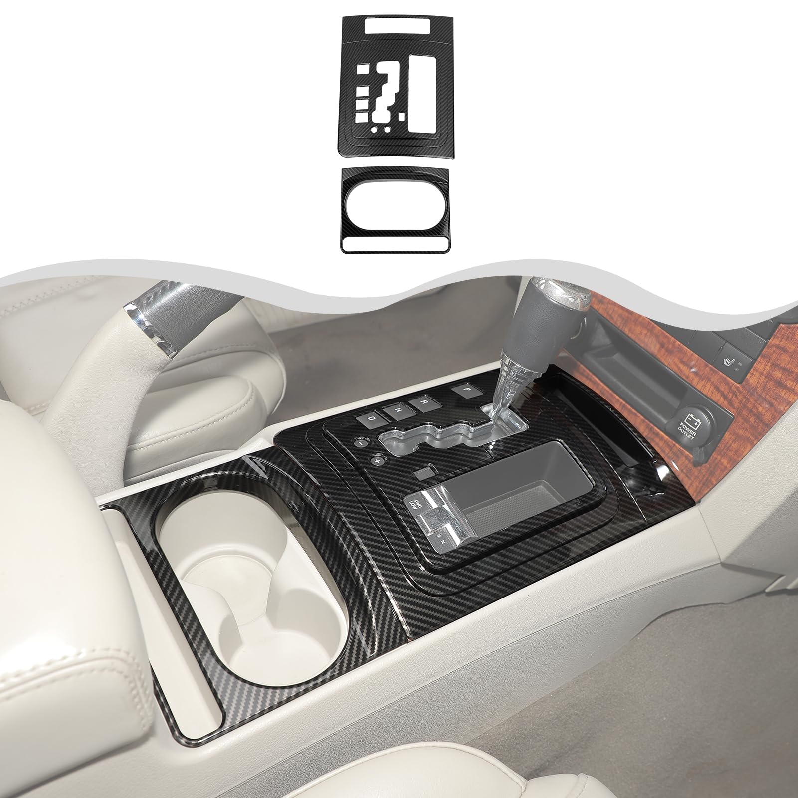 HTHE Carbon Fiber MMF7 Console Gear Shift Panel Console Cup Holder