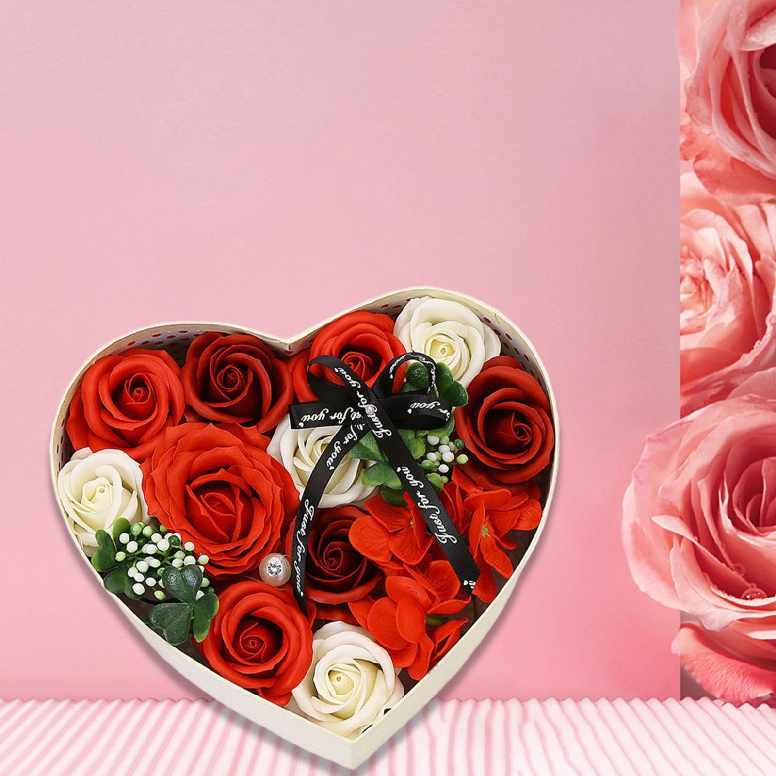 HTHJSCO Artificial flowers Valentine'S Day Gift Soap Flower Heart