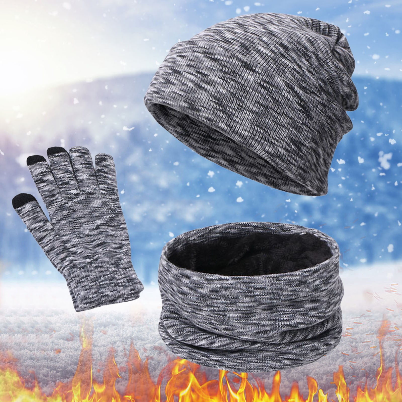 HTHJSCO Hat Gloves And Scarf Sets Women&Men Winter Warm Cute Wool Hat