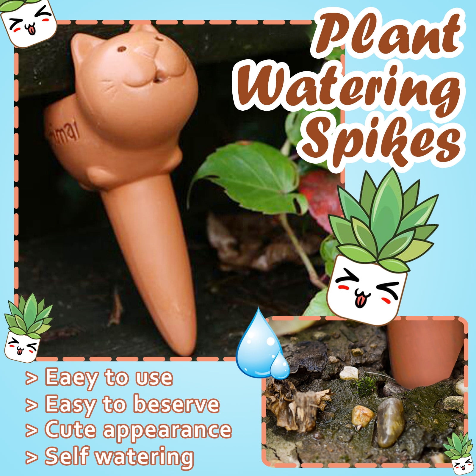 HTHJSCO Plant Watering Spikes Self Watering Spikes, Terracotta Spike ...