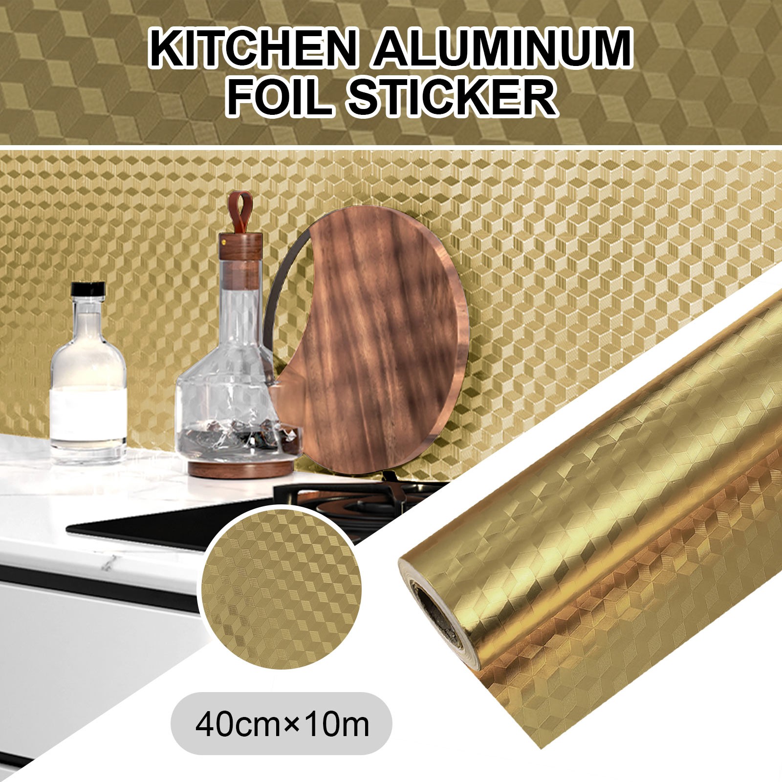 HTHJSCO Stickers Wall Oil Proof Self Adhesive Kitchen High Temperature