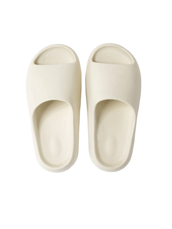 All-Day Comfort Slides, Quick-Dry Shower Shoes, Lightweight Cloud Slippers, Cloud Slides for Women Men Unisex Slides Slippers Eva Anti-Slip Walking Sandals Shower Shoes Thick Sole, White 9