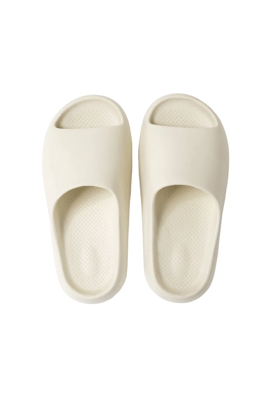 All-Day Comfort Slides, Quick-Dry Shower Shoes, Lightweight Cloud Slippers, Cloud Slides for Women Men Unisex Slides Slippers Eva Anti-Slip Walking Sandals Shower Shoes Thick Sole, White 9