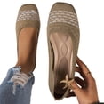 thumbnail image 1 of HTHLVMD Breathable Slip-On Shoes, Stretch Knit Comfort Flats, Everyday Casual Footwear, Women's Casual Flat Shoes Breathable Knit Slip On Comfortable Ballet for Daily Wear Spring Summer, Khaki 9, 1 of 8