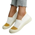 thumbnail image 1 of HTHLVMD Comfortable Walking Sneakers for Women, Women's Lightweight Slip-On Shoes, Women's Casual Slip-On Loafers Comfortable Round Toe Flat Shoes for Daily Wear and Travel, Yellow 8, 1 of 6