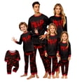thumbnail image 1 of HTHLVMD Family Matching Pajamas, Halloween Sleep Set, Halloween Blood Drip Help Red Bat Full Print Family Matching Pajamas Set, Long Sleeve Crew Neck 2 Piece Loungewear, 12 Months, 1 of 4