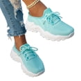 thumbnail image 1 of HTHLVMD Lightweight Walking Sneakers for Women, Women's Casual Platform Sneakers, Women's Mesh Orthopedic Running Walking Sneakers Lightweight Breathable Lace Up Tennis Sneakers, Light Blue 9, 1 of 4