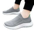 thumbnail image 1 of HTHLVMD Men's Knit Mesh Slip-Ons, No-Lace Comfort Sneakers, Lightweight Walking Shoes, Women's Walking Shoes Slip On Sneakers Comfort Lightweight Non Slip Workout Gym Nurse Shoes, Gray 7, 1 of 8