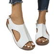 thumbnail image 1 of HTHLVMD Strap Sandals for Women, Plus Size Women's Hook & Loop Sandals - Platform Beach Wedges With Breathable Cut-Out Design & Non-Slip Stitched Seams, Wide Width Orthopedic Summer Shoes, White 8, 1 of 6