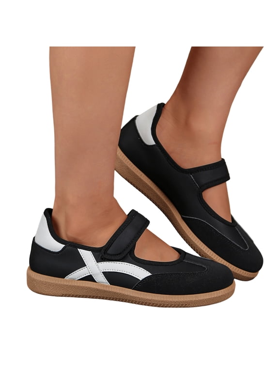 Velvet Mary Jane Flats, Women's Retro Velvet Mary Jane Flats Casual Comfort Strap Ballet Shoes, Classic Round Toe Rubber Sole Loafers, Soft Slip On Walking Dress Flats Outerwear, Black 9