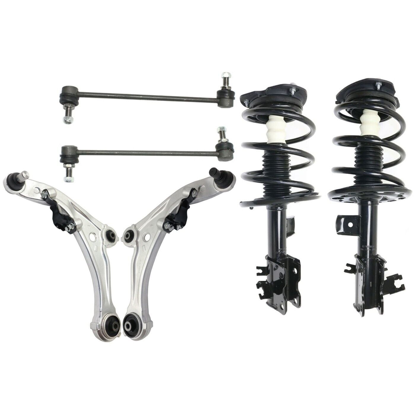 HTHY 6Pc Front Lower Control Arm Strut W/Coil Spring Stabilizer Link