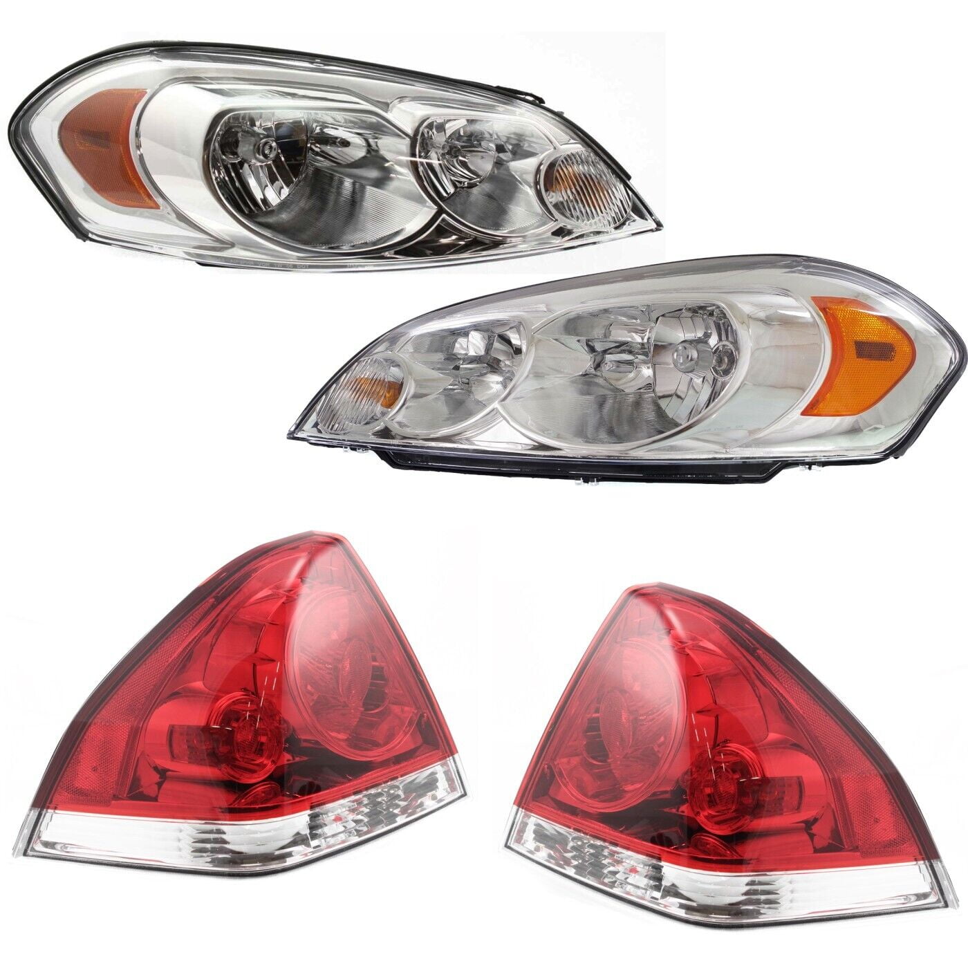 For 2000-2005 Chevy Impala Black Chevrolet Headlights Replacement w/ bulbs  Pair - Walmart.com, image size:1400x1400