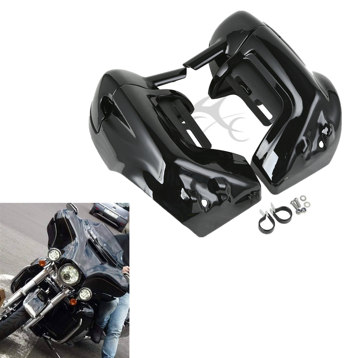 HTHY Gloss ABS Lower Vented Leg Fairings Glove Box For Harley Touring