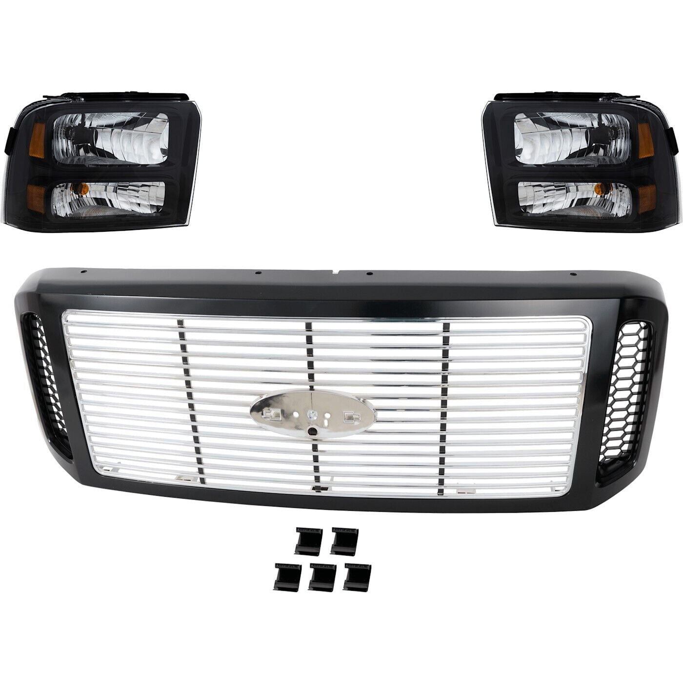 Kit Phares Ford F250 F350 2005-2007 Noir Transparent - PIT66 Neuf