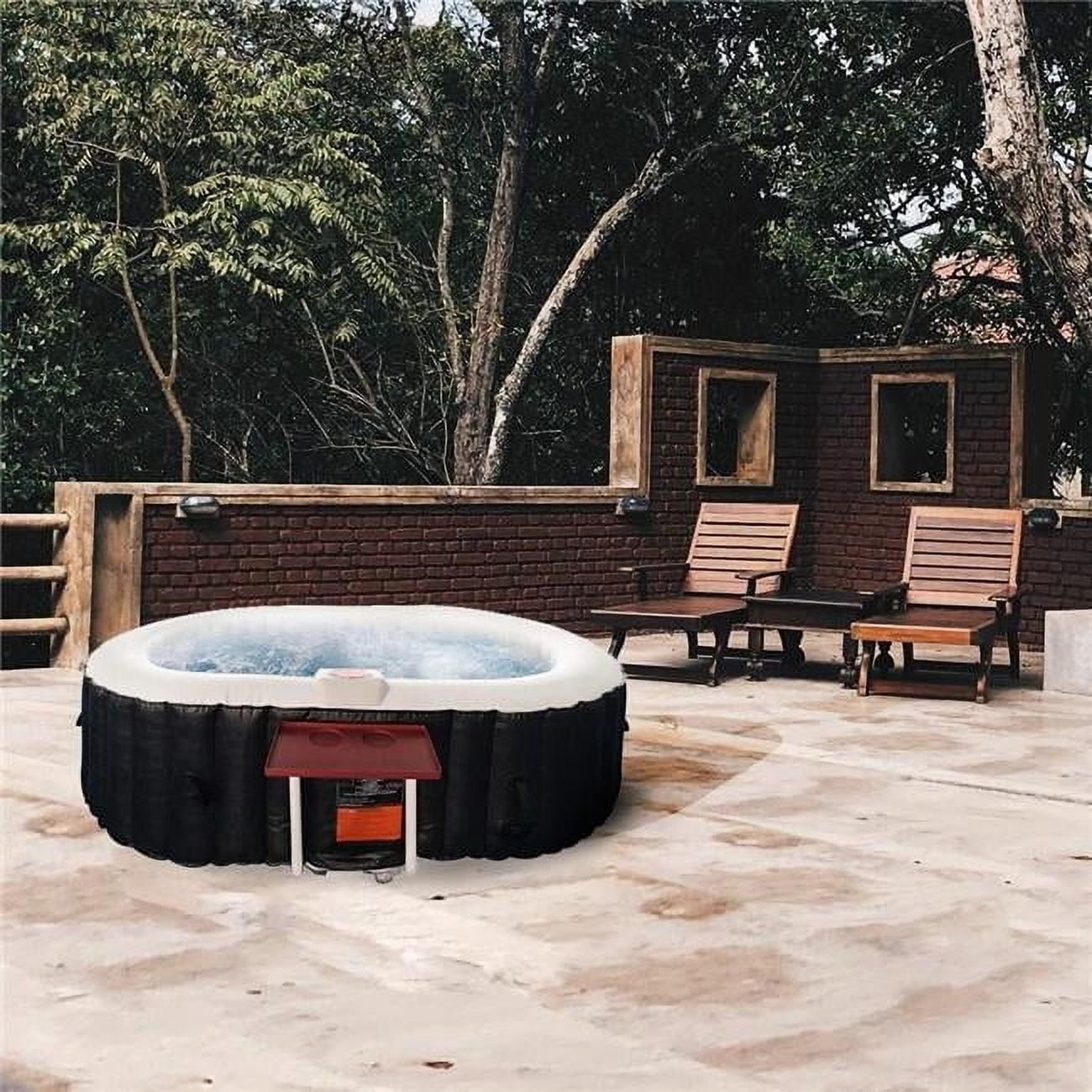 Oblong Inflatable HTIO2BKW Oval Inflatable Hot Tub Spa With Drink Tray and Cover - 2 ...