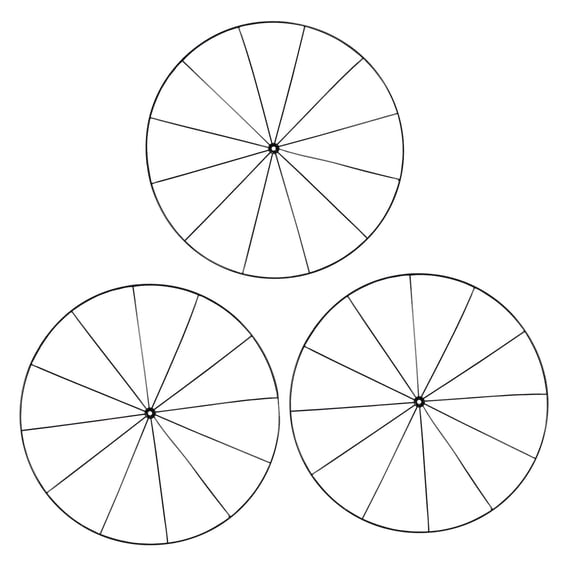 HTL Bicycle Wagon Wheel Shaped Metal Wire Wreath Frame Form 14-inch (3 Count)