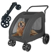 HTLPET Foldable Pet Jogger Stroller for Large Dogs up to 110 lbs, Universal Wheel Dog Stroller for Single or Multiple Medium and Large Dogs