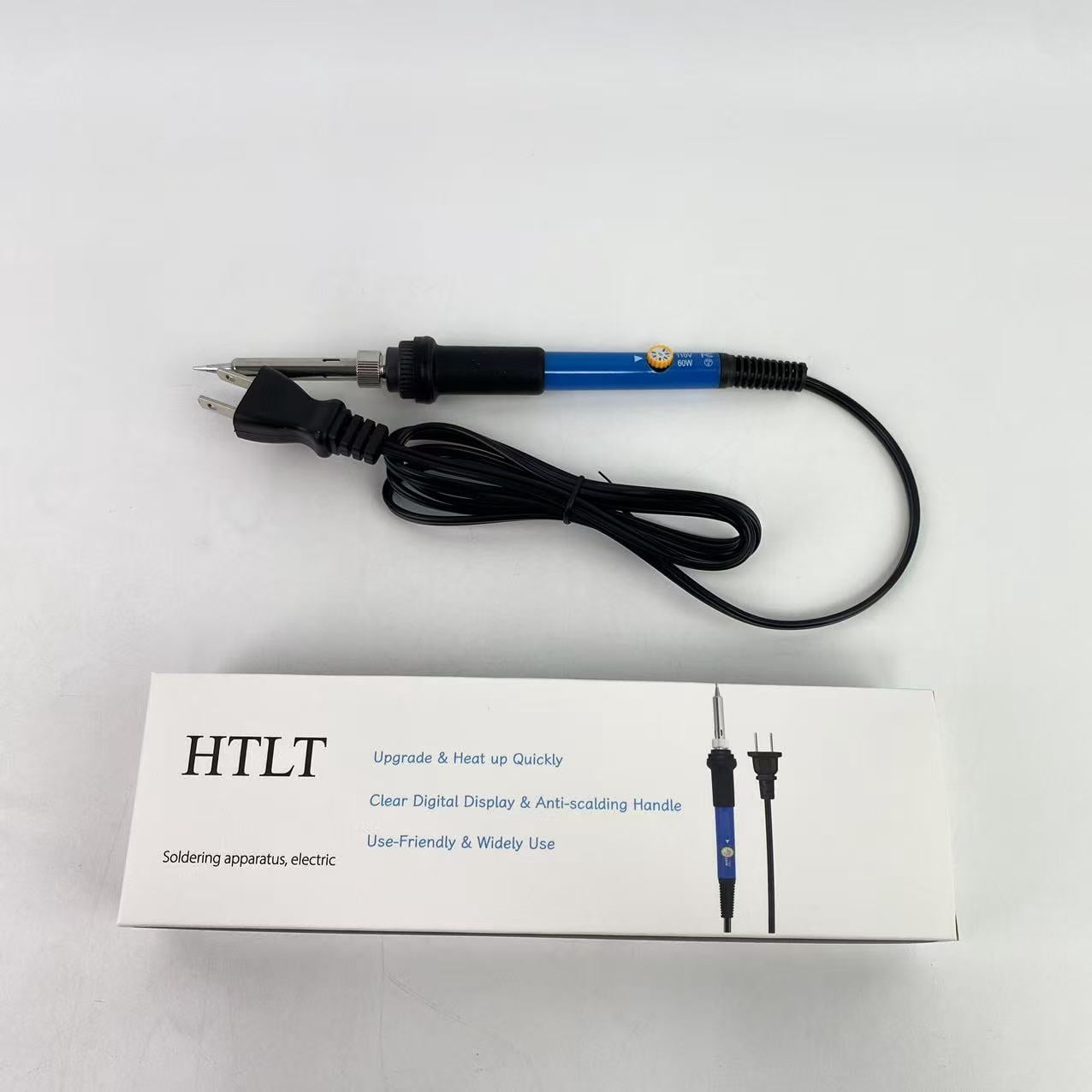 HTLT Soldering Iron Kit Electronics - Adjustable Temperature Solder Iron AC110V 60W with Different Solder Tips, Soldering Stand, Solder Wire for Variously Electronic Repair