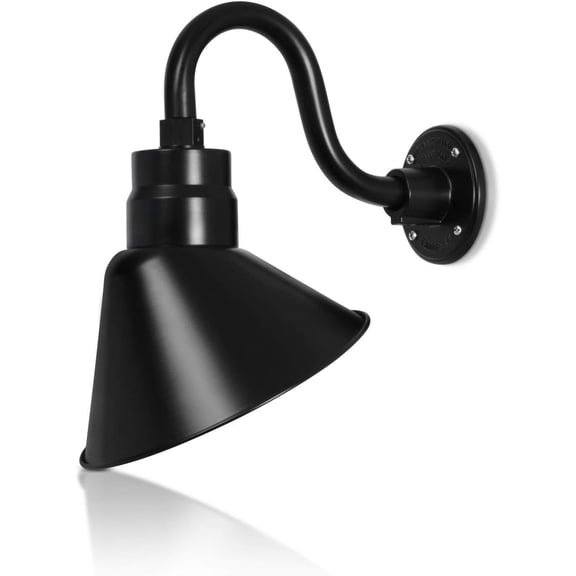 HTM Lighting Solutions Angled 10" Black Shade with 10" Black Gooseneck Arm