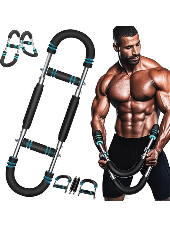 Twister Arm Trainer 60-110LB, 3-Level Adjustable Chest Expander for Men, Portable Upper Body Strength Equipment with Leather Handles for Home Gym