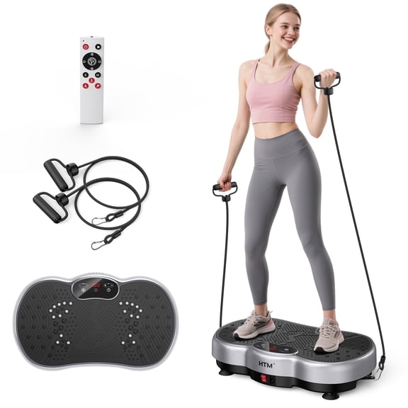 Anqdy Vibrating Platform Exercise Machine Wellness-Focused with Resistance Bands