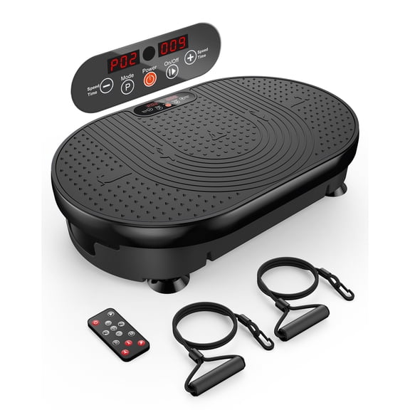 Anqdy Whole Body Vibration Plate for Weight Loss Lymphatic Drainage, Home Workout Vibrating Muscle Toner with 2 Resistance Bands
