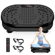 Anqdy Vibration Plate Exercise Machine for Home Fitness & Whole Body Workout, 350 Lbs Capacity with 2 Loops & Remote Control