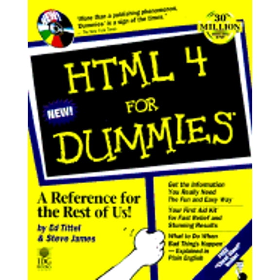 Pre-Owned HTML 4 for Dummies (Paperback) by Ed Tittel, Cavin, Steve James