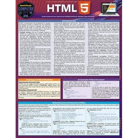 HTML 5 : a QuickStudy Laminated Reference Guide (Edition 2) (Other)