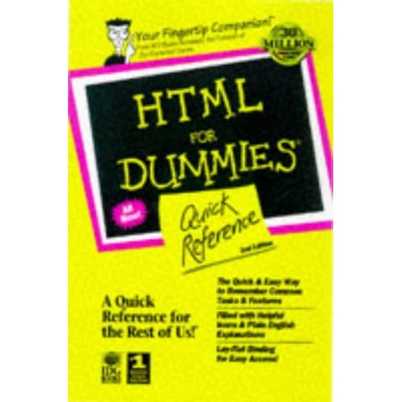 Pre-Owned HTML For Dummies? Quick Reference (Paperback) 0764502484 9780764502484