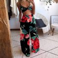 thumbnail image 1 of HTNBO 2 Piece Boho Outfits Sets for Women Beach Vacation Graphic Sleeveless Camis Tops Loose Wide Leg Elastic Waist Pants, 1 of 4