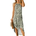 thumbnail image 1 of HTNBO Beach Vacation Maxi Dresses for Women Casual Summer Halter Neck Sleeveless Long Sundresses Smocked Dress, 1 of 3