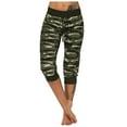 thumbnail image 1 of HTNBO Camo Capris for Women Drawstring Elastic Waist Camouflage Printed Slim Leg Cropped Pants, 1 of 5