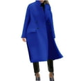 thumbnail image 1 of HTNBO Coats for Women Oversized Stand Collar Single Breasted Thicken Blazer Wool Blend Peacoat Jacket with Pockets, 1 of 8