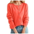 thumbnail image 1 of HTNBO Cropped Sweaters for Women Knitted Lightweight Sweaters Button Up Sweaters Cable Knit Open Front Cardigan, 1 of 4