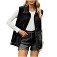 thumbnail image 1 of HTNBO Denim Jean Vest for Women Oversized Sleeveless Button Down Denim Jean Vest Waistcoat Shacket Jacket, 1 of 8