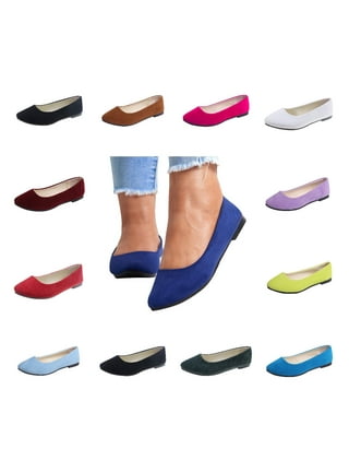 cyuu 　CLANE OBLIQUE TOE FLAT SHOES Flats in Flats | Blue - Walmart.com